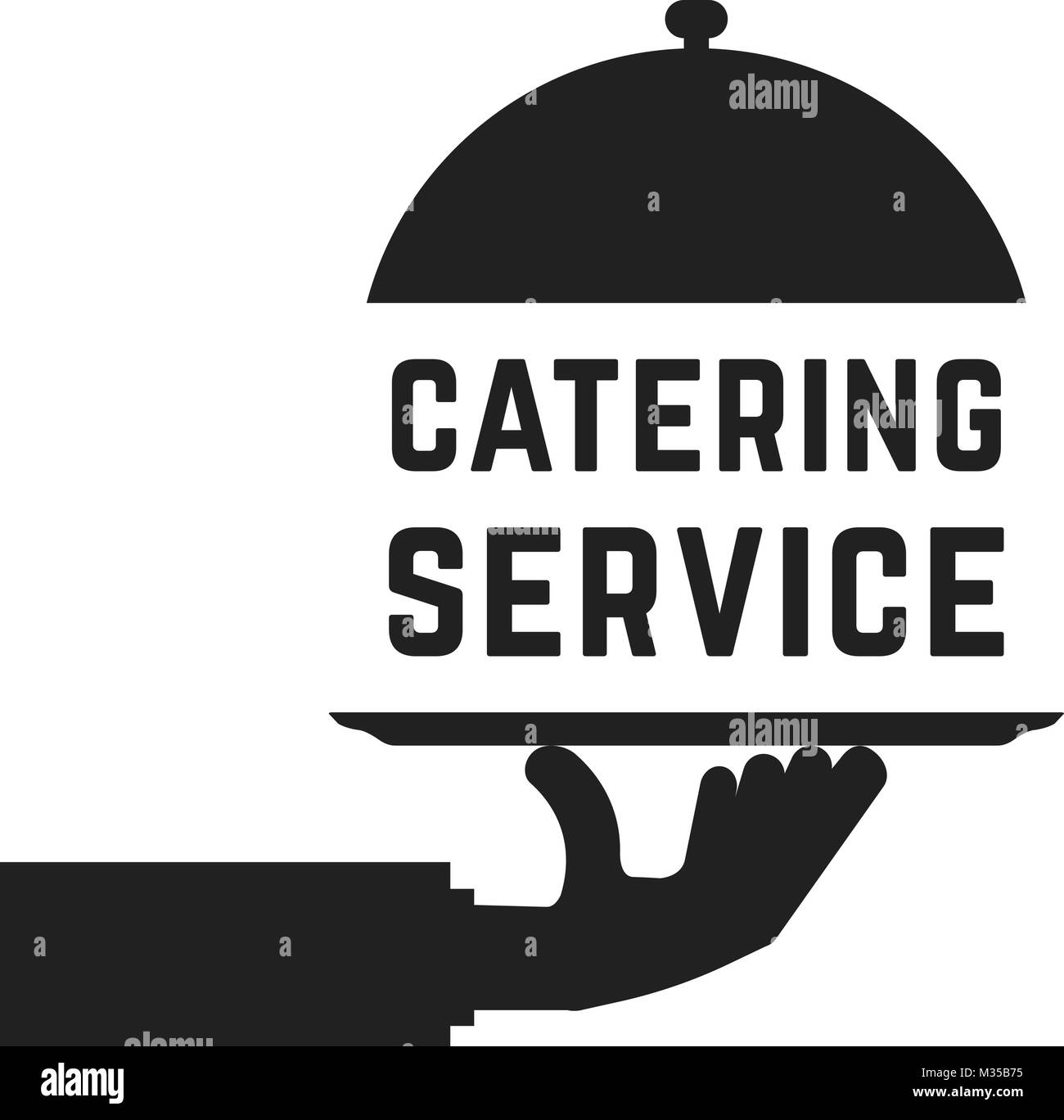 Schwarz Catering service Emblem Stock Vektor