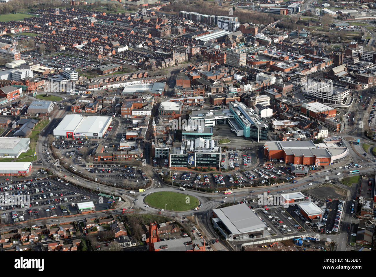 Luftaufnahme von St Helens, Merseyside, UK Stockfoto