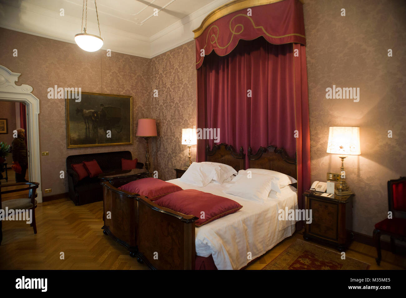 Italien, Mailand, Lombardei, Grand Hotel Milano. Wohnung, wo Giuseppe Verdi und seine Frau Giuseppina Strepponi lebte. im Innenbereich Stockfoto