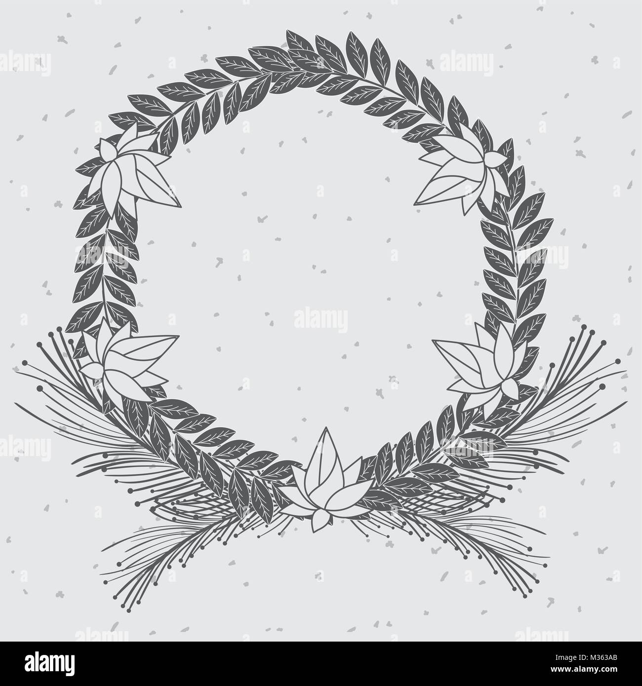 Rustikale Kranz Hand gezeichnet Stock-Vektorgrafik - Alamy