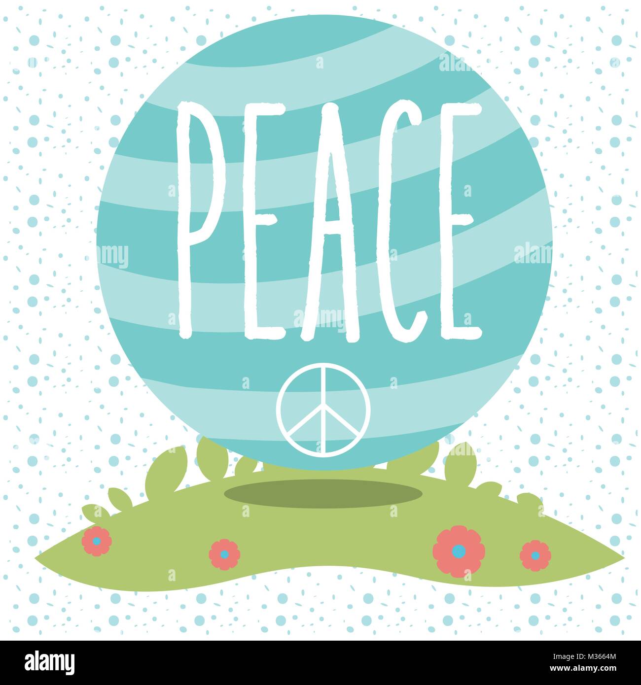 Frieden und Liebe Cartoon Stock Vektor