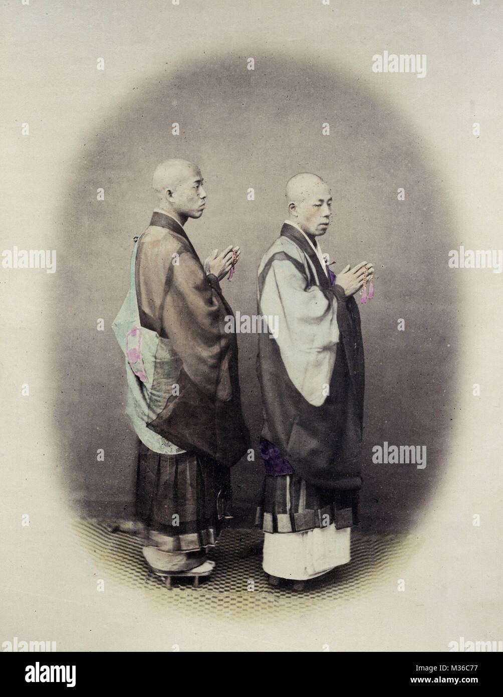 1860 Japans - Portrait von buddhistischen Priester Stockfoto