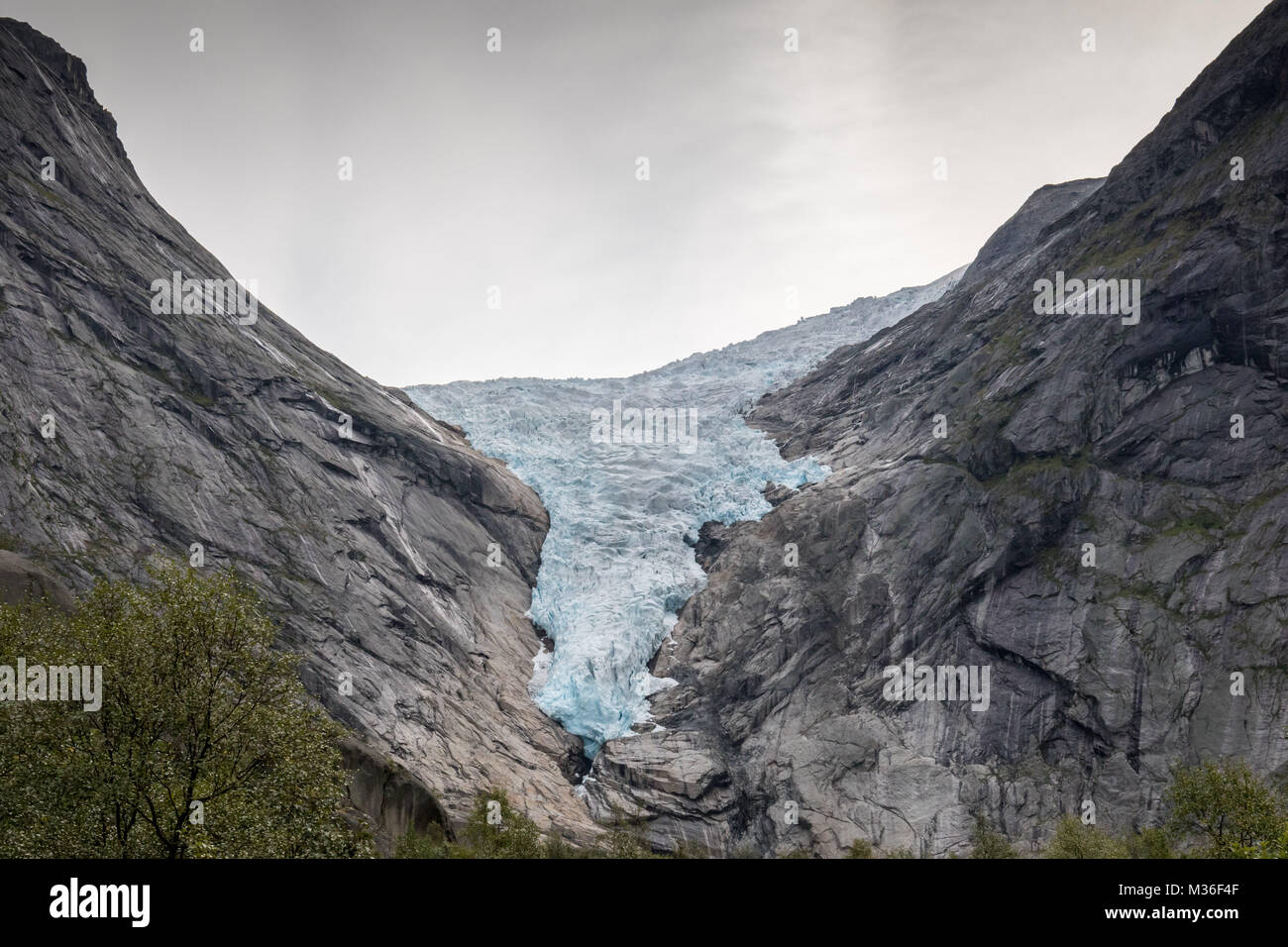 (Briksdal Gletscher Briksdalsbreen), Jostedalsbreen. Norwegen Stockfoto