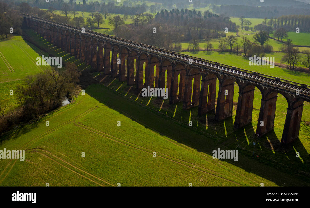 Ouse Tal Viadukt, Sussex, UK Luftaufnahme Stockfoto