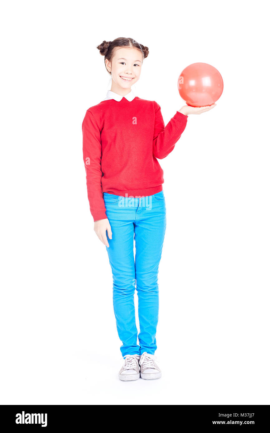 Mädchen mit einem ball Stockfoto