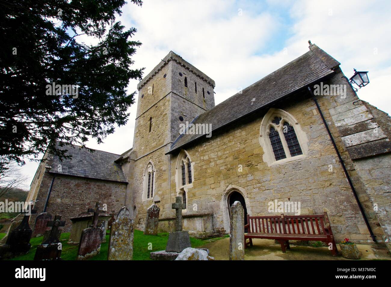 Saint Winifred's Kirche, Branscombe Dorf. East Devon Gebiet von außergewöhnlicher natürlicher Schönheit. UK. Stockfoto
