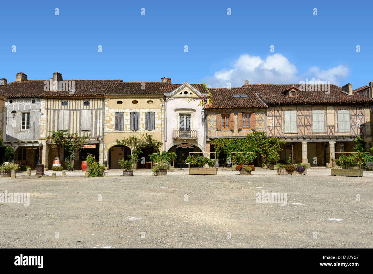 Labastide-d'Armagnac - ein traditionelles befestigte Bastide im Département Landes, Nouvelle-Aquitaine, im Südwesten von Frankreich Stockfoto