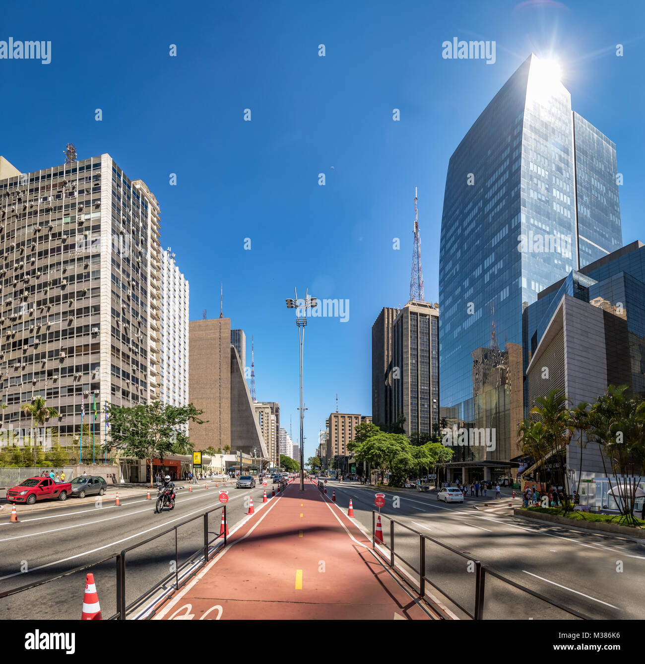 Avenida Paulista - Sao Paulo, Brasilien Stockfoto