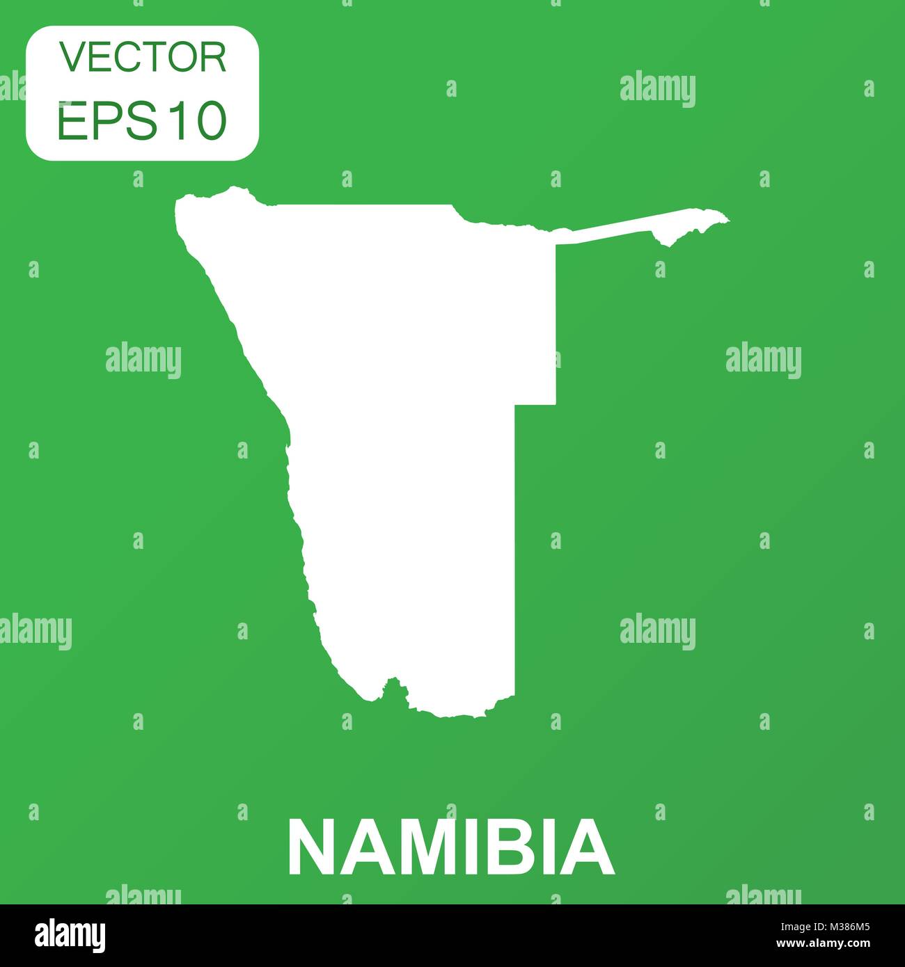 Namibia Karte Symbol. Geschäftskonzept Namibia Piktogramm. Vector Illustration auf grünem Hintergrund. Stock Vektor