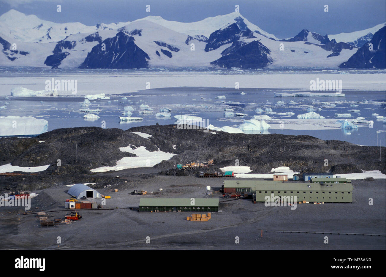 Der Antarktis. Die englische Rothera Base Camp. Stockfoto