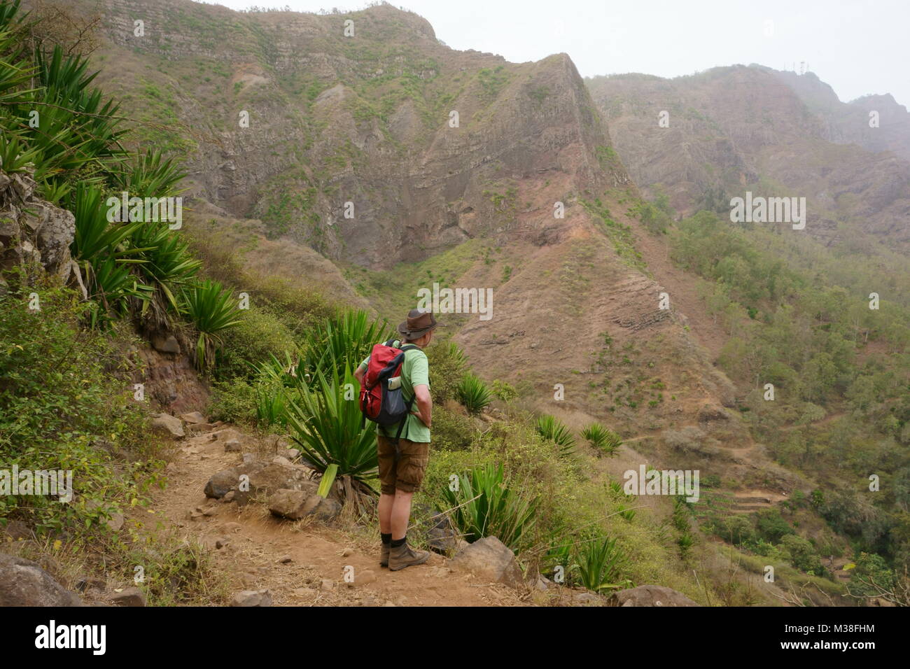 Wandern in der Nähe von Rui Vaz, Insel Santiago, Kap Verde Stockfoto