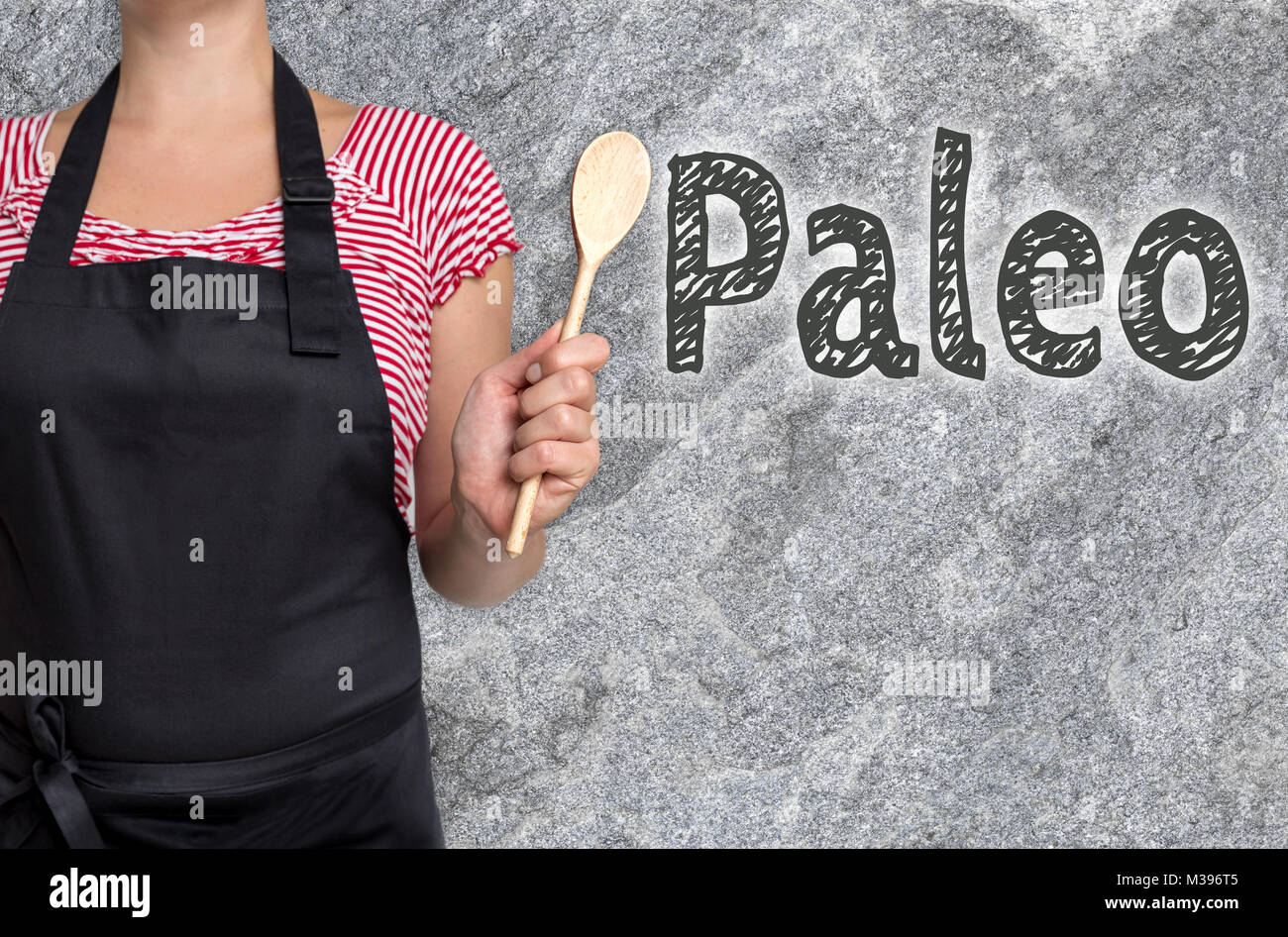 Paleo Konzept wird durch Kochen gezeigt. Stockfoto