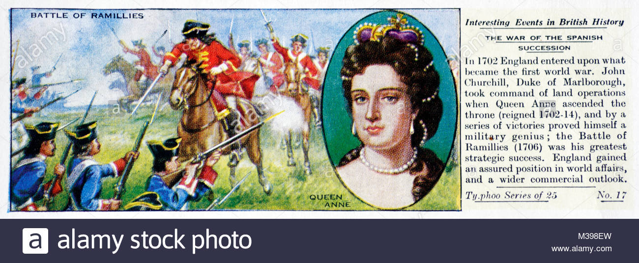 Interessante Veranstaltungen in der britischen Geschichte - im Spanischen Erbfolgekrieg Stockfoto