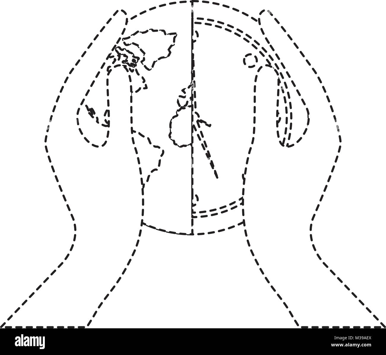 Hände halten clock World Map Schutzkonzept Stock Vektor