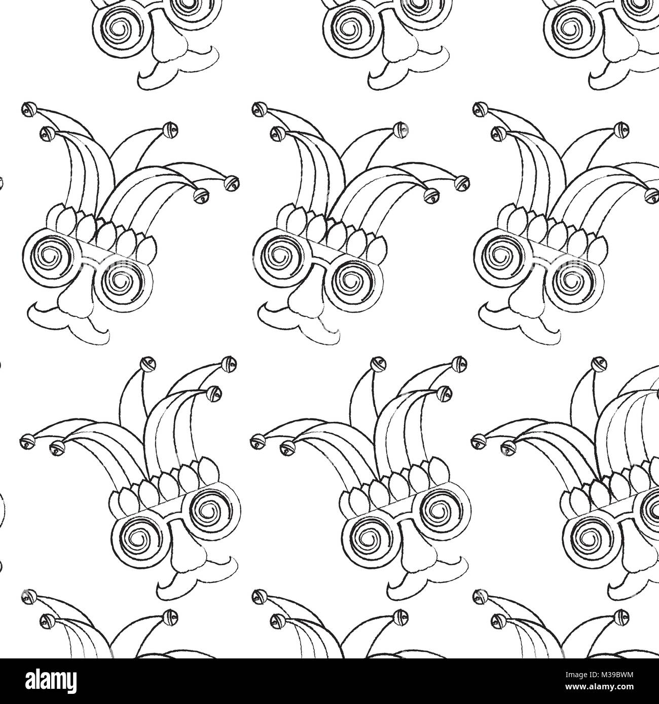 Lustige Maske dumme Gläser Schnurrbart hat Karneval Hintergrund Stock Vektor