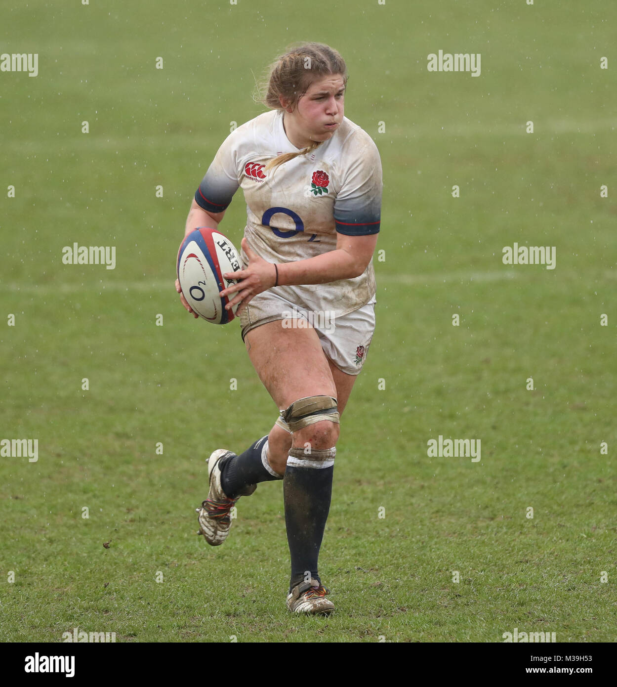 England's Poppy Cleall während 6 der NatWest Frauen Nationen match bei Twickenham Stoop, London. PRESS ASSOCIATION Foto. Bild Datum: Samstag, Februar 10, 2018. Siehe PA Geschichte RUGBYU England Frauen. Photo Credit: Adam Davy/PA-Kabel. Beschränkungen: Nur die redaktionelle Nutzung, keine kommerzielle Nutzung ohne vorherige Zustimmung. Stockfoto