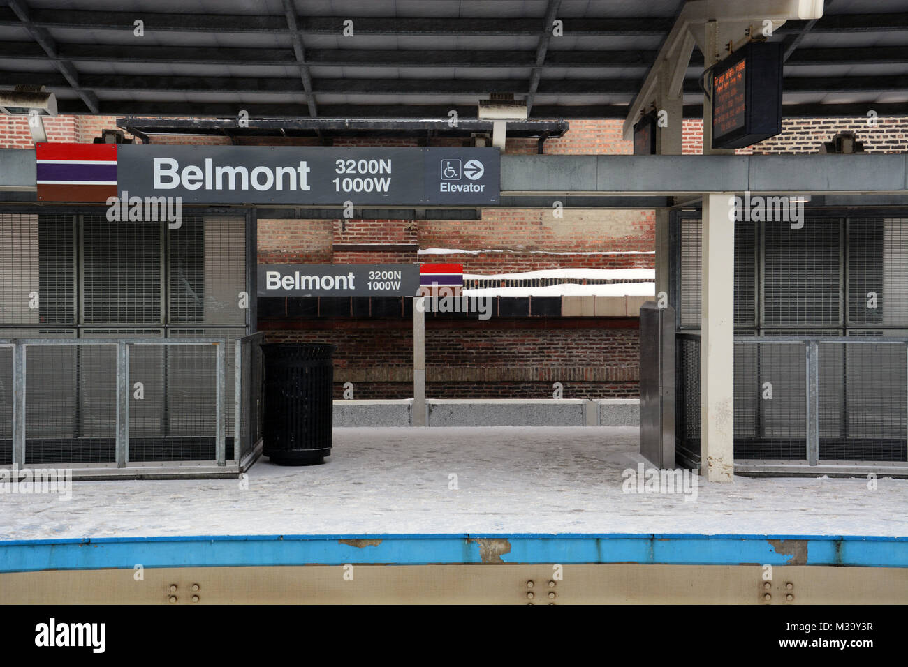 Die Belmont Transfer Station in Chicago's Lakeview Nachbarschaft. Stockfoto