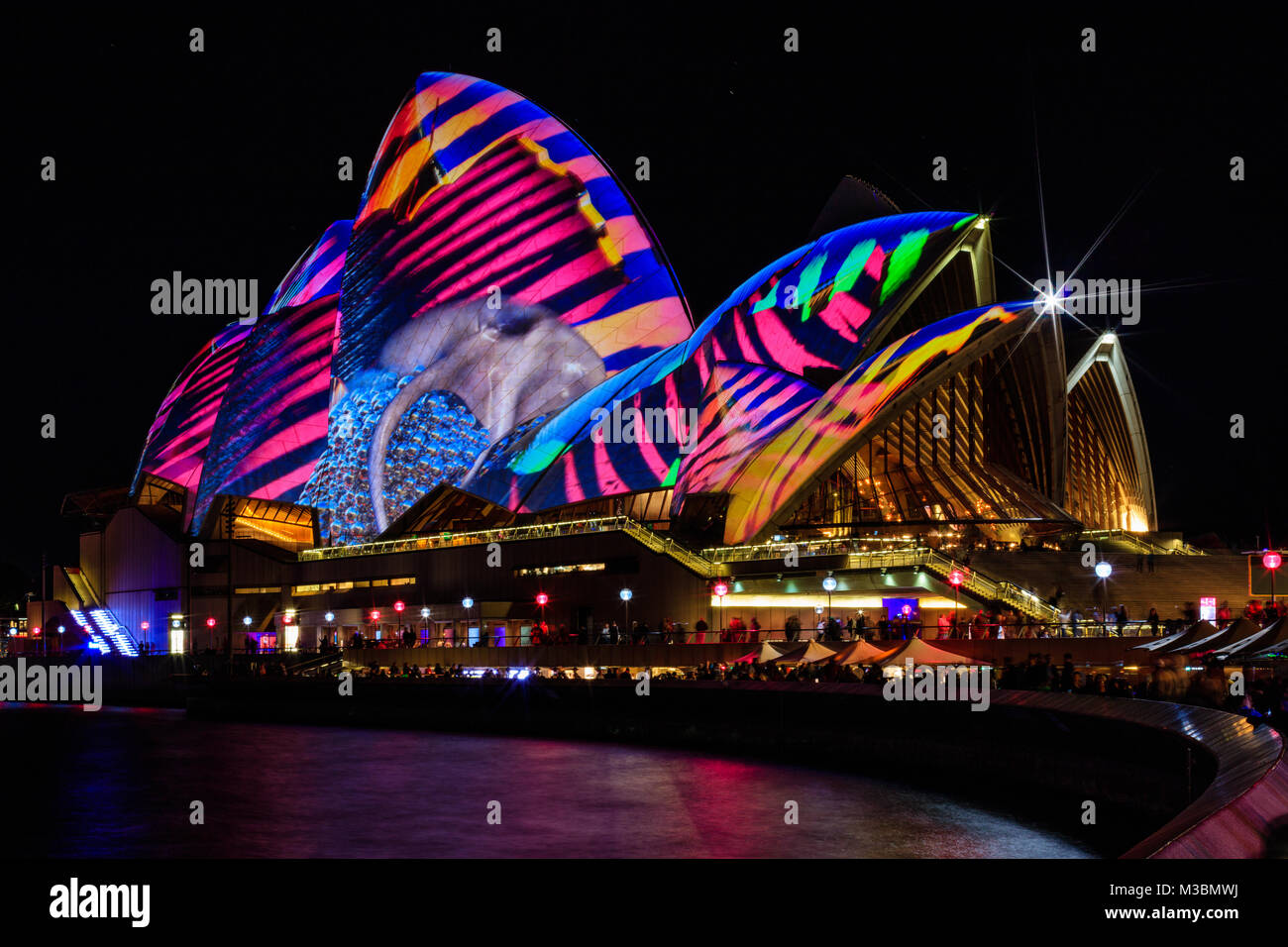 Vivid Sydney Beleuchtung Festival in Sydney Opera House. Mai, 29, 2017. Sydney, New South Wales, Australien. Stockfoto