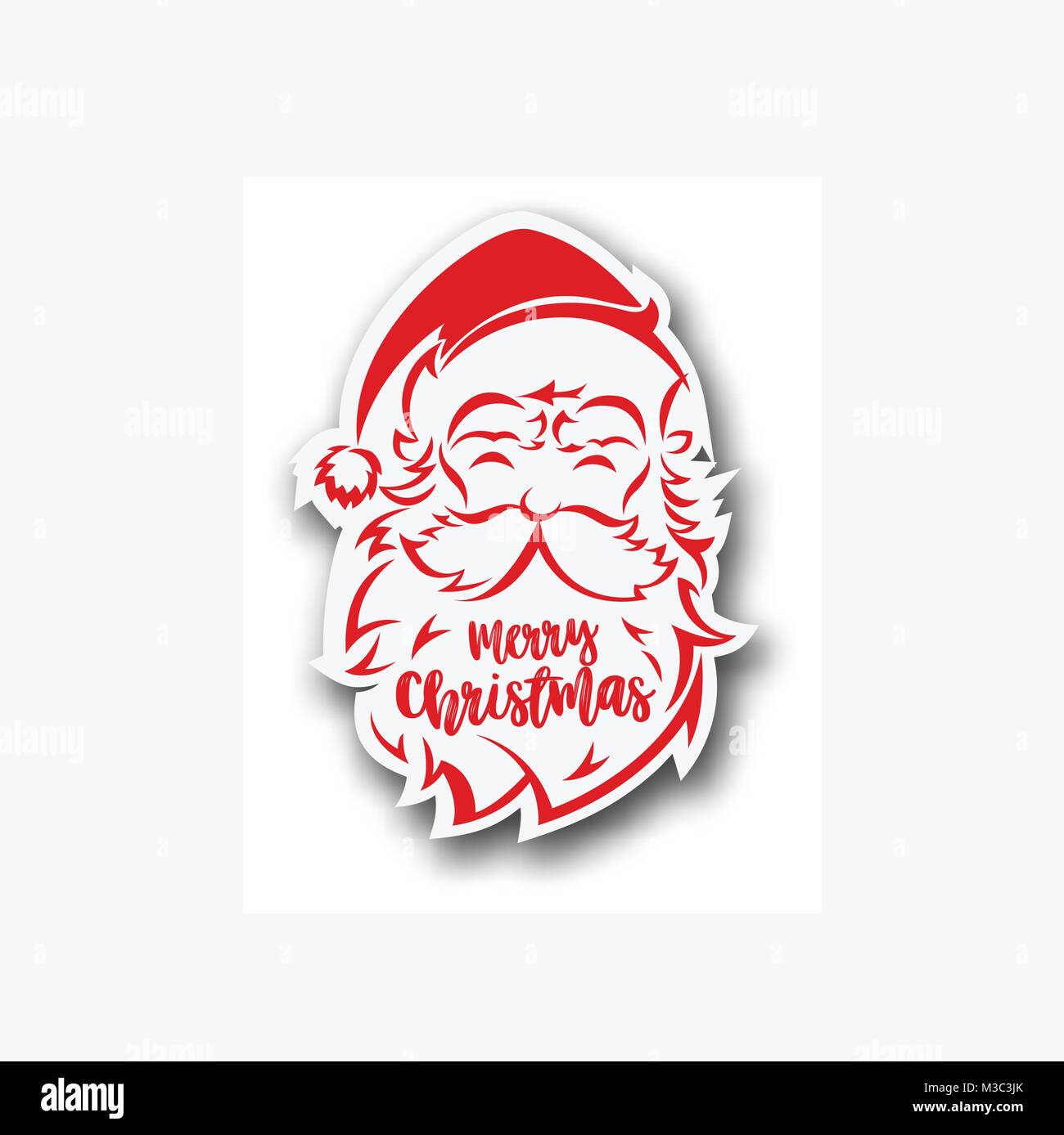 Weihnachtsmann Mütze und Bart logo Vector Illustration. Stock Vektor
