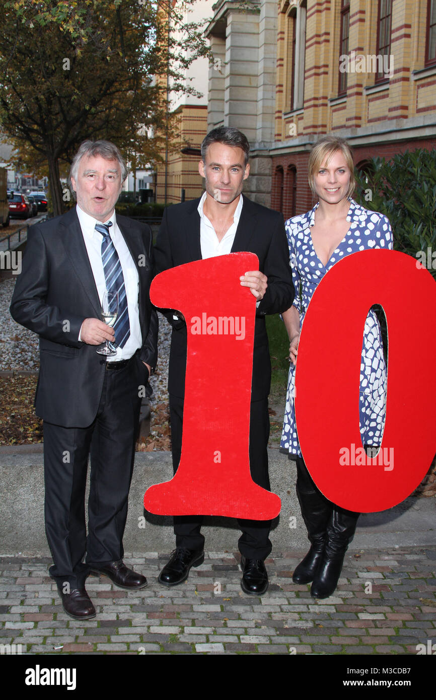 Jubilaeumsfeier 10 Jahre SOKO Leipzig, 05.11.2011, Andreas Schmidt Schaller, Marco Girnth, Melanie Marschke Stockfoto