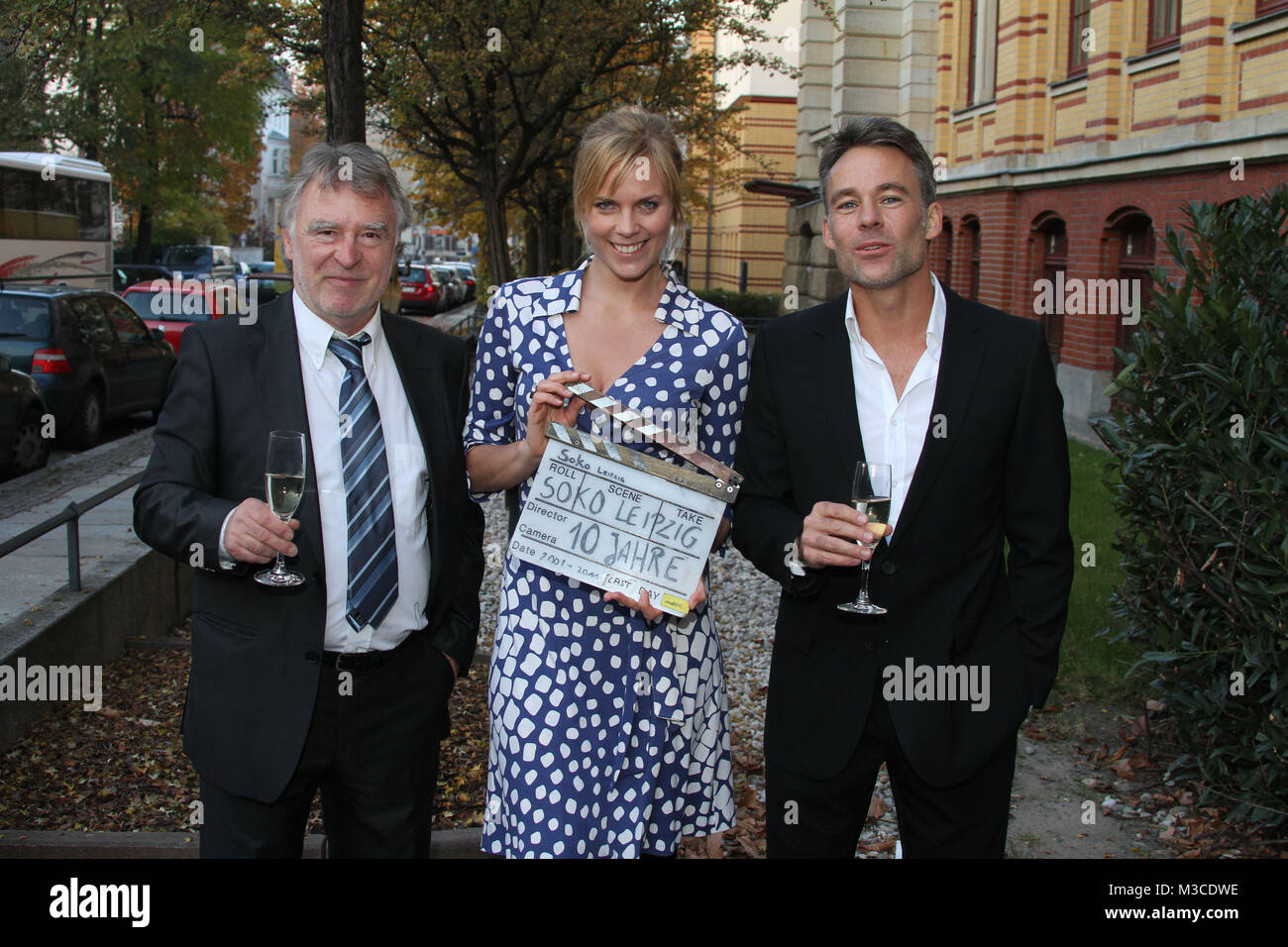 Jubilaeumsfeier 10 Jahre SOKO Leipzig, 05.11.2011, Andreas Schmidt Schaller, Marco Girnth, Melanie Marschke Stockfoto