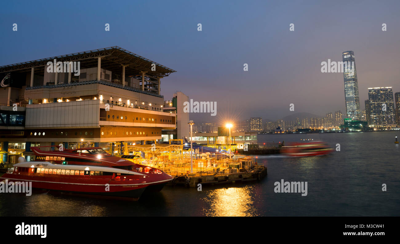 Hongkong, Macau, Hubschrauber und Ferry Terminal, Hongkong, China. Stockfoto