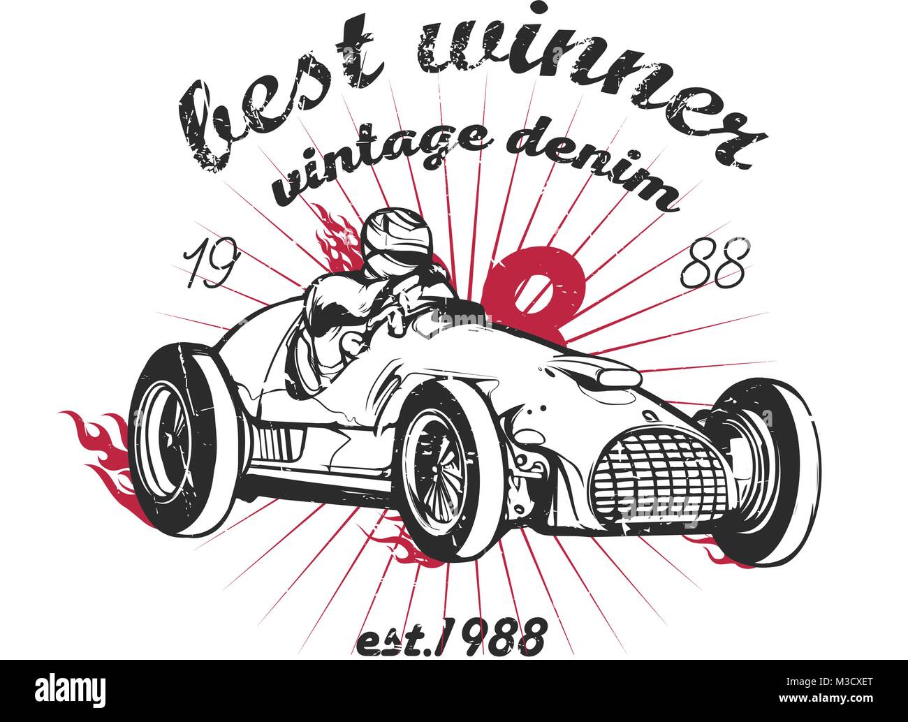 Vintage sport Rennwagen Stock Vektor