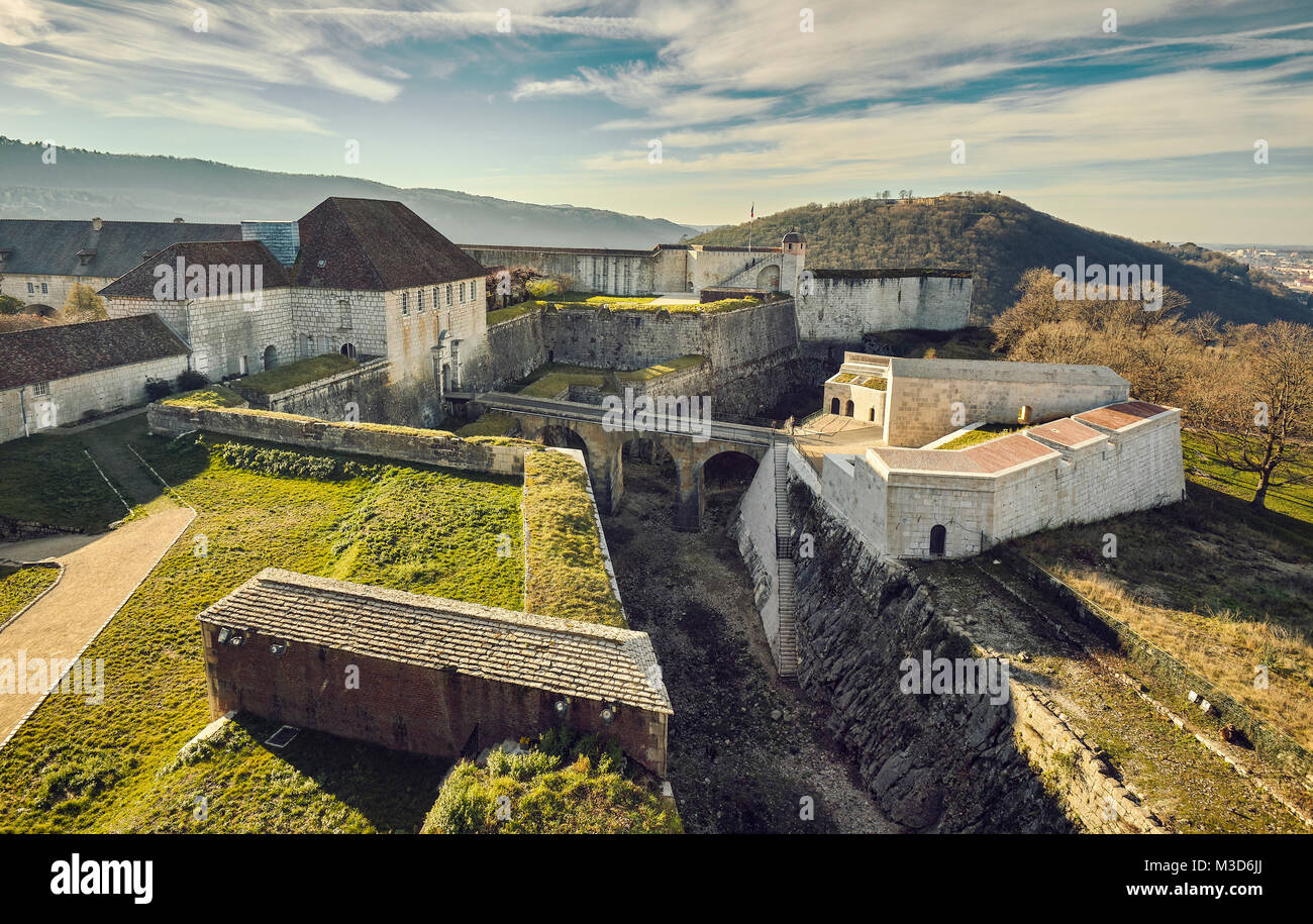 Die Zitadelle von Besançon, eine Festung aus dem 17. Jahrhundert, die von Vauban für Louis XIV. UNESCO-Weltkulturerbe. Besançon. Doubs. Bourgogne-Franche-Comt Stockfoto