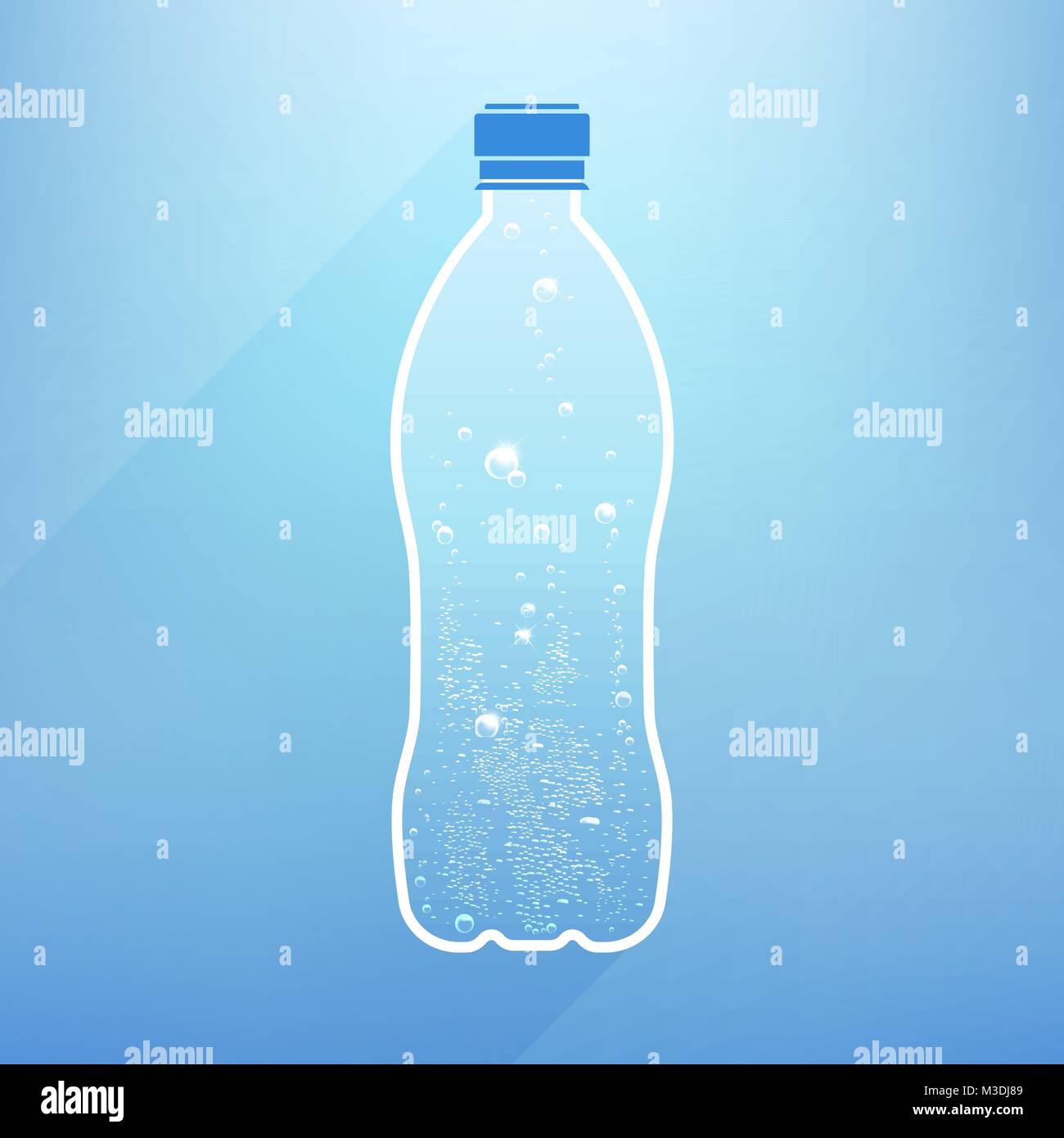 Eine Flasche Wasser mit Blasen Stock Vektor