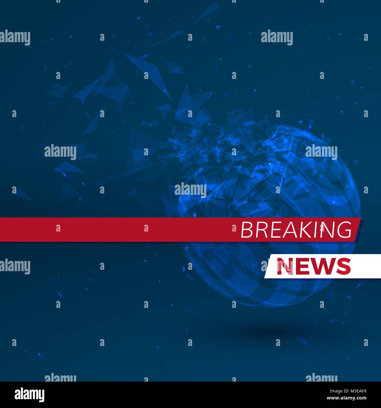 Breaking News Banner. Blauer Hintergrund mit Partikeln. Vector Illustration Stock Vektor