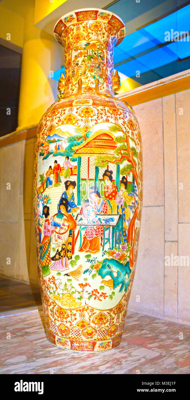 Souvenir chinesische Vase in alten Traditionen Stockfoto