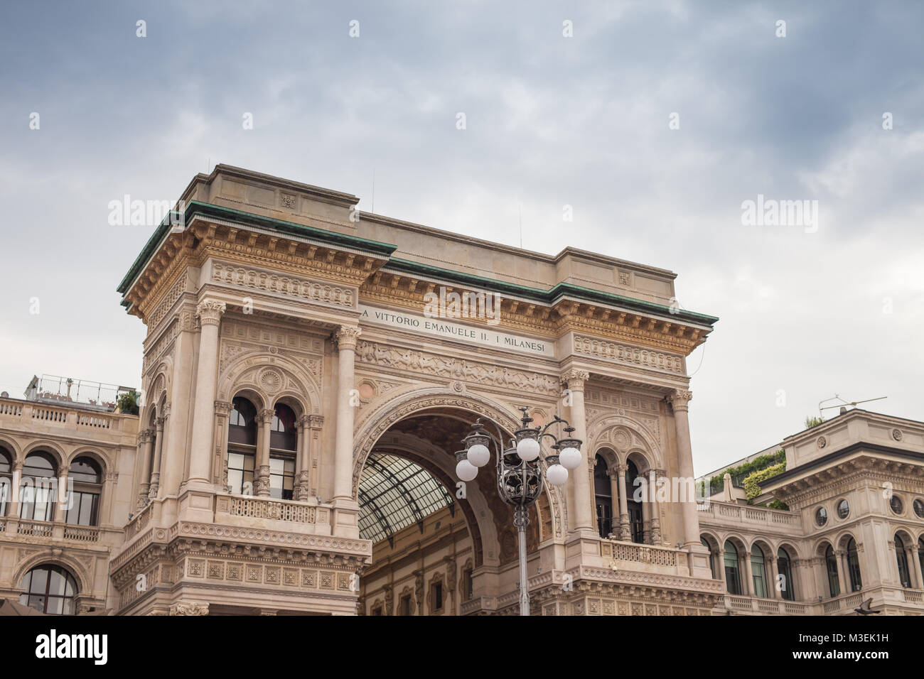 Die Galerie Vittorio Emanuele Exterieur, Mailand, Lombardei, Italien Stockfoto