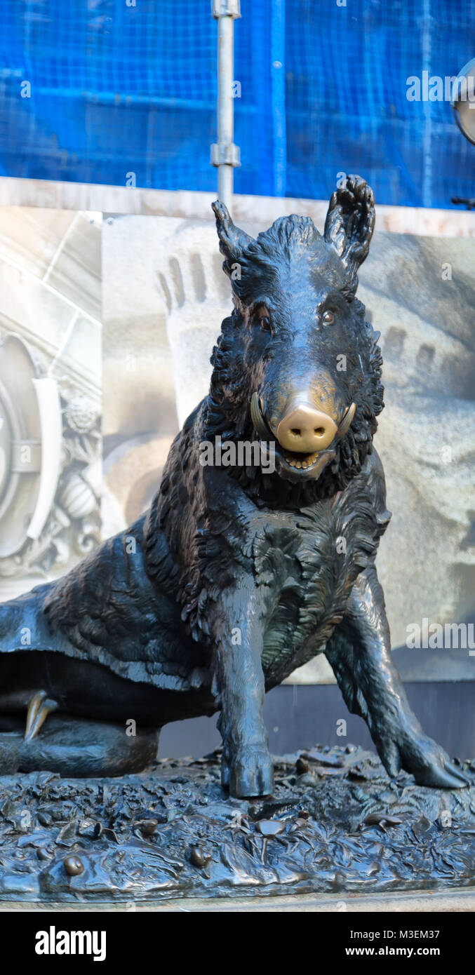 In Australien Sydney die antike Statue von einem Eber Stockfoto