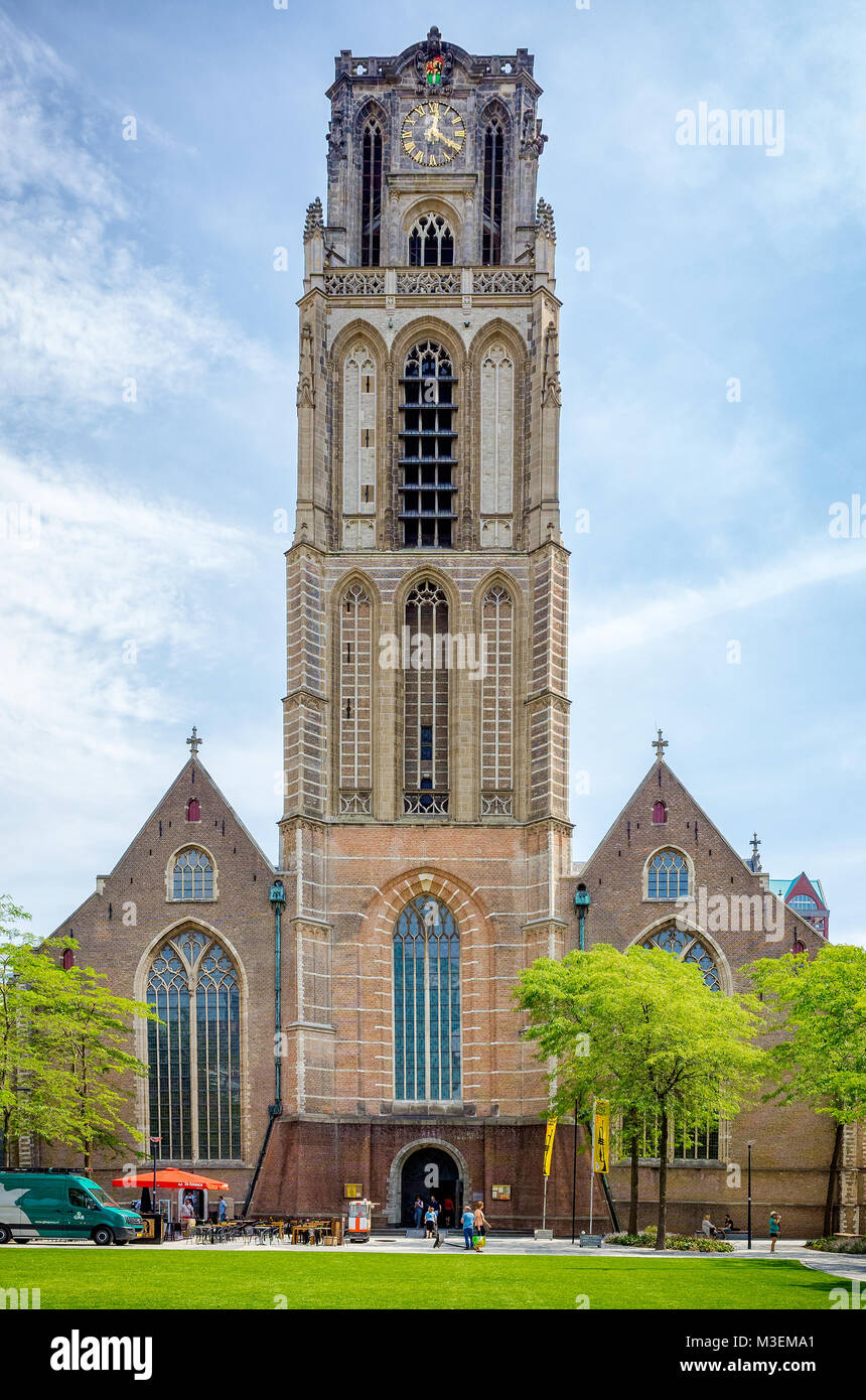 Sint-Laurenskerk (St. Laurentius Kirche) Eine mittelalterliche Kirche auf Grotekerkplein Square in Rotterdam, Niederlande Stockfoto