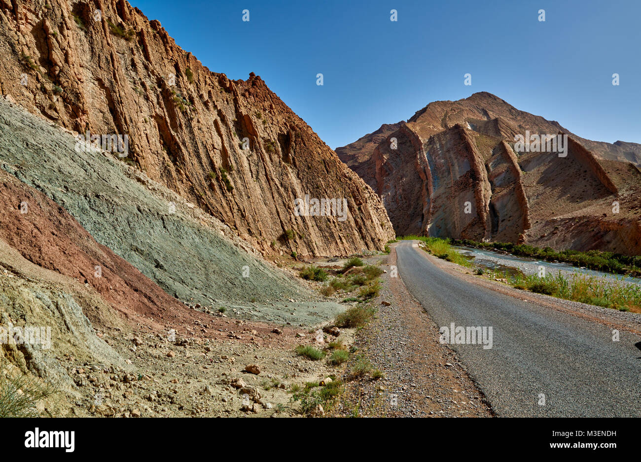 Berglandschaft in Vallée des Roses oder Rose Valley, El-Kel Âa M'Gouna, Marokko, Afrika Stockfoto