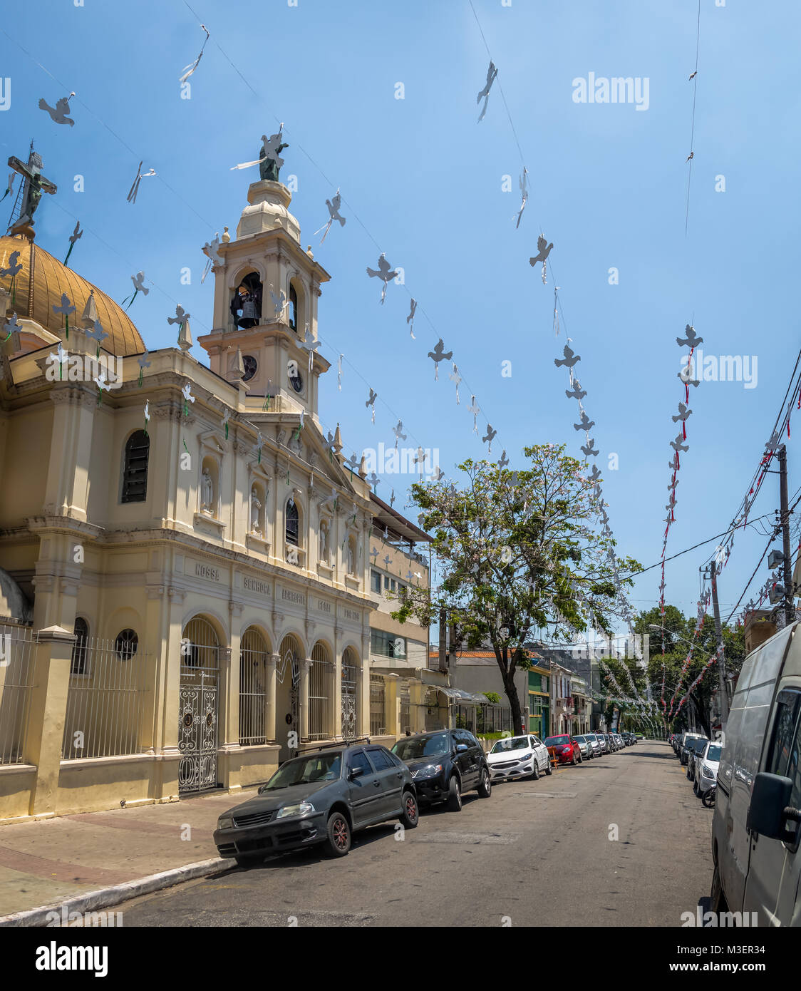 Nossa Senhora Achiropita Kirche Bixiga Nachbarschaft - Sao Paulo, Brasilien Stockfoto
