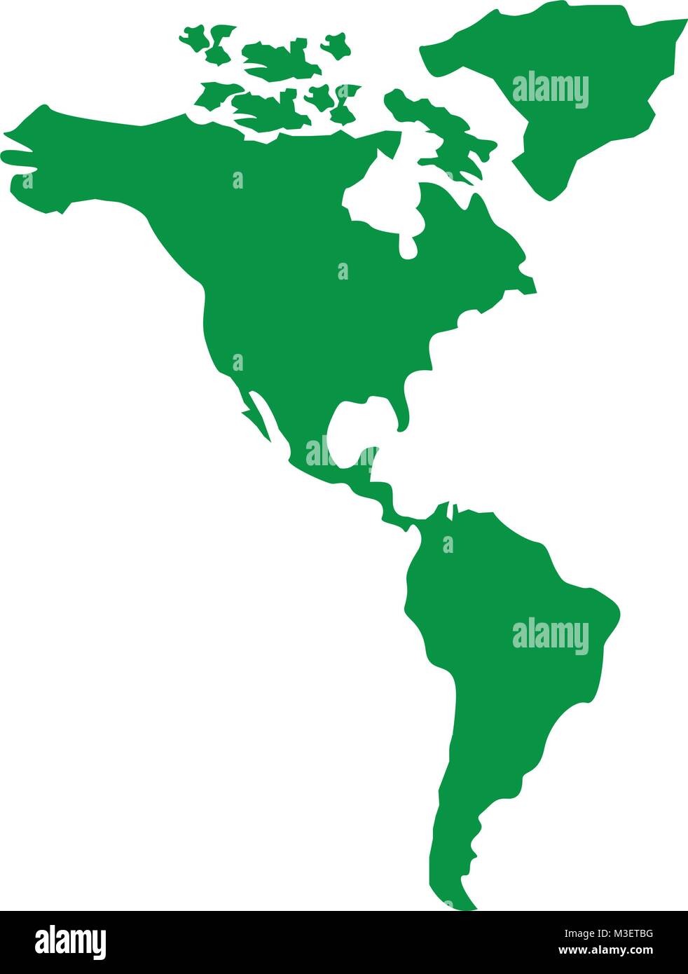 Nord- und Südamerika Karte Kontinent Stock-Vektorgrafik - Alamy