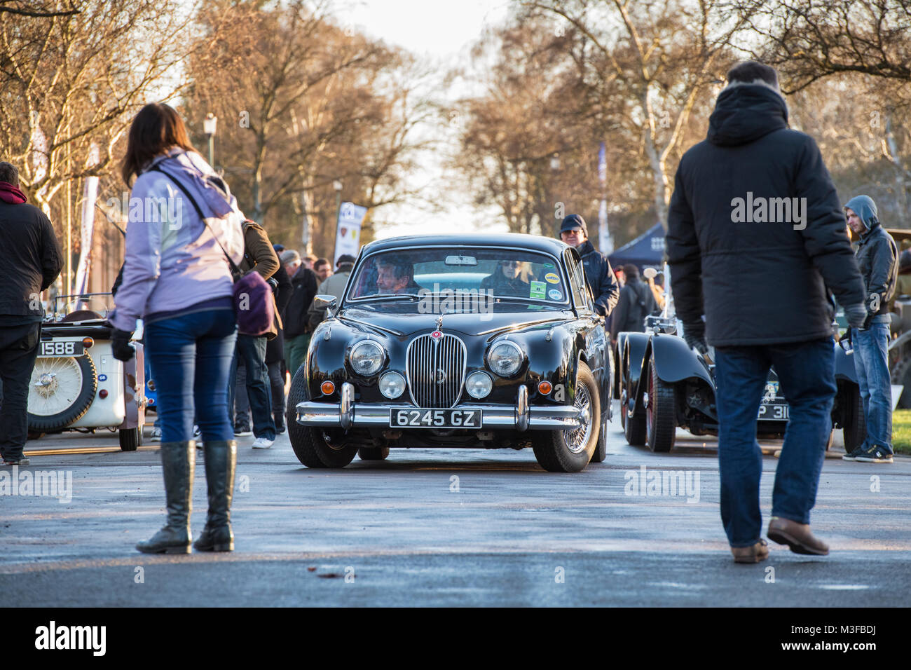 1964 Jaguar Mark 2 Auto in Bicester Heritage Center. Bicester, Oxfordshire, England Stockfoto
