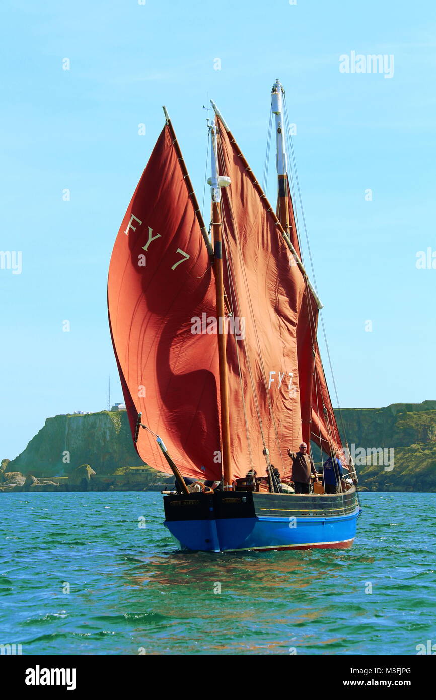 Looe Lugger 'Unser Daddy' Stockfoto