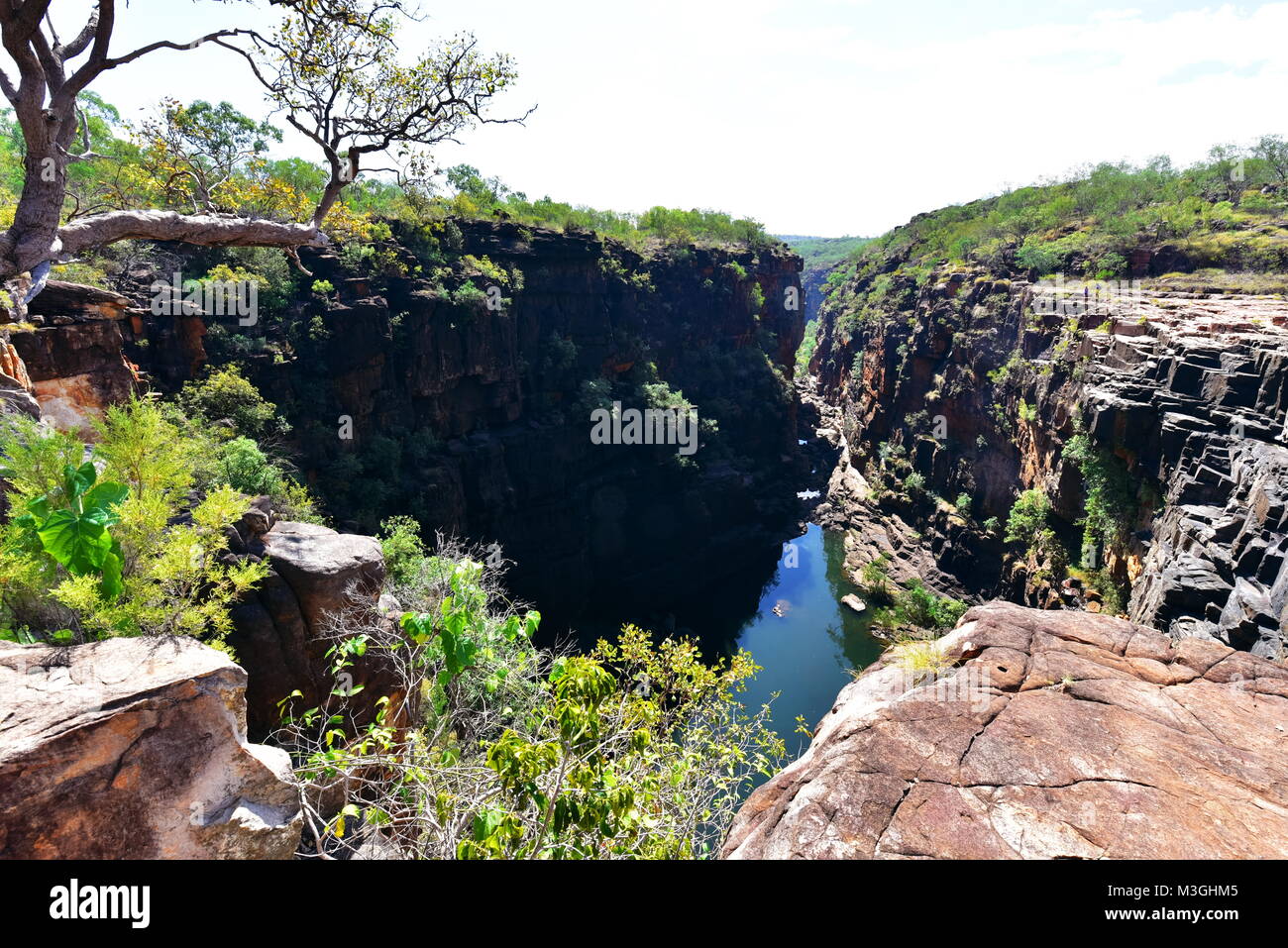 Herrliche große Mertins Schlucht, und in der Nähe der Oberseite des Mitchell Falls Schluchten in Western Australia Stockfoto