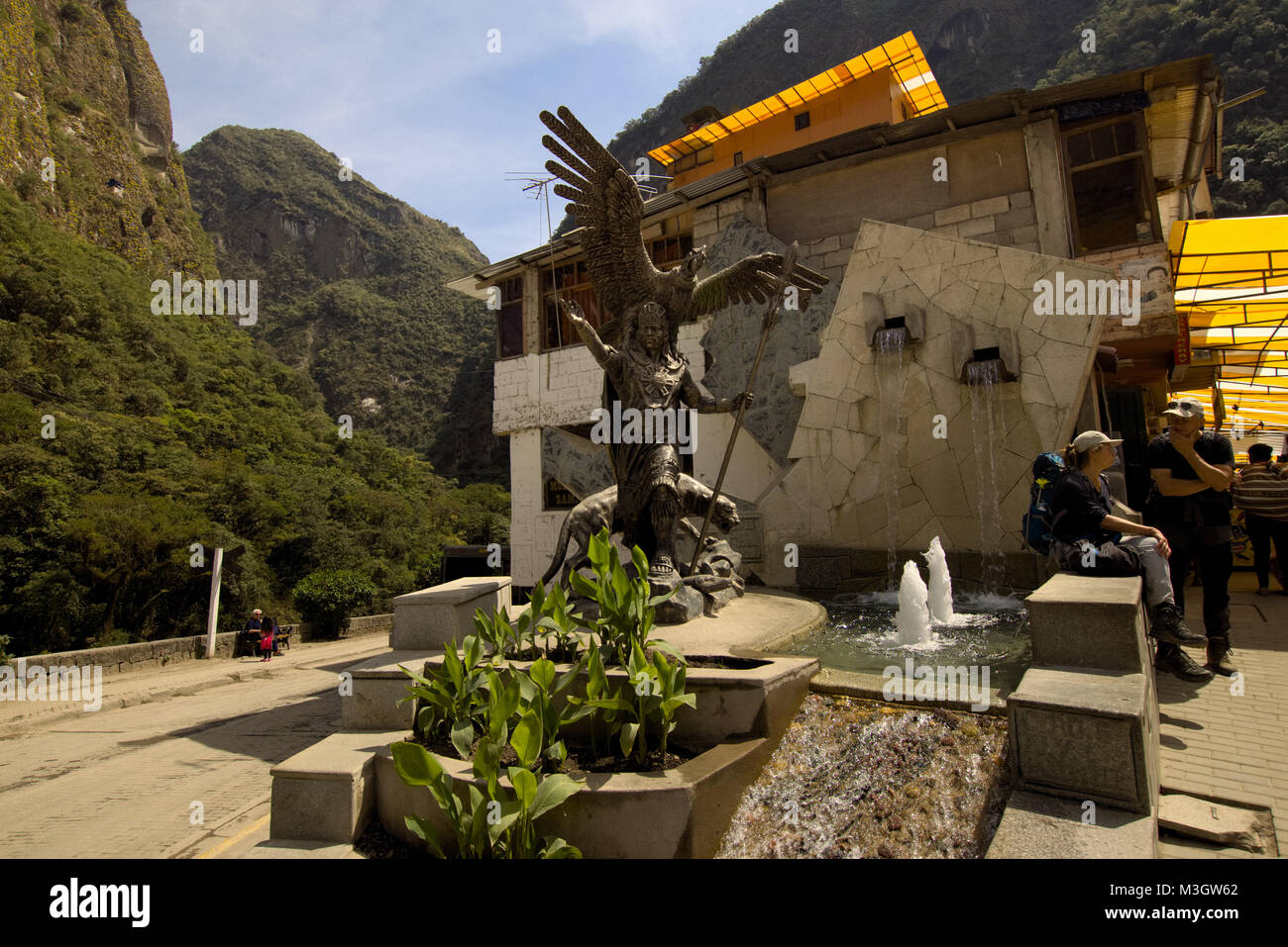 Inkas 'Götter statue Aguas Caliente Peru Stockfoto