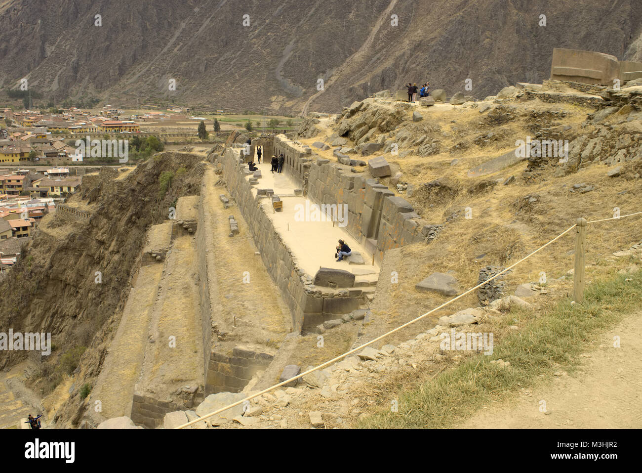 Terrassen von Ollantaytambo Peru Stockfoto