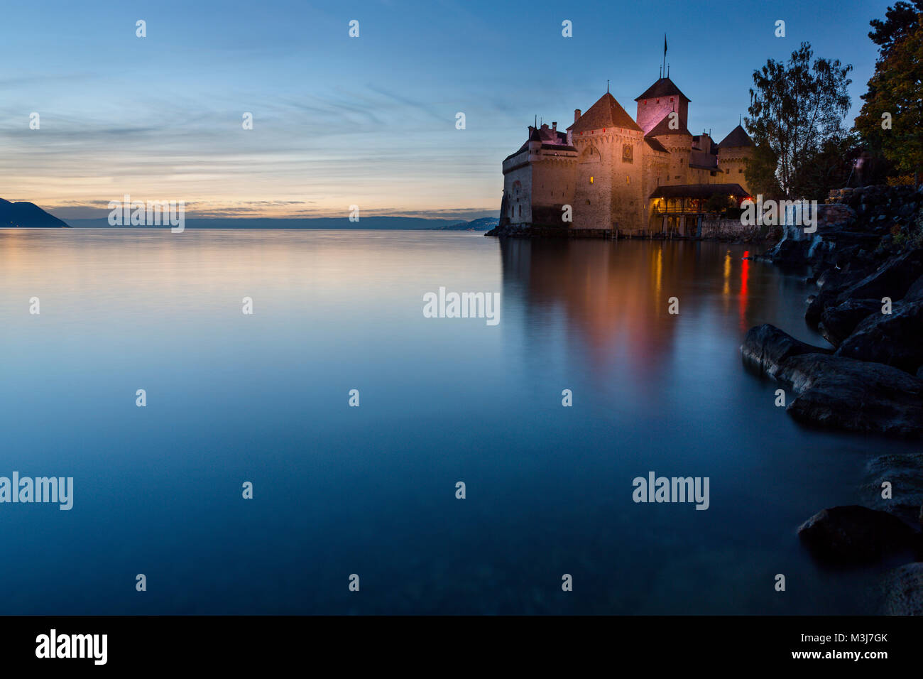 Chateau de Chillon in der Schweiz Stockfoto