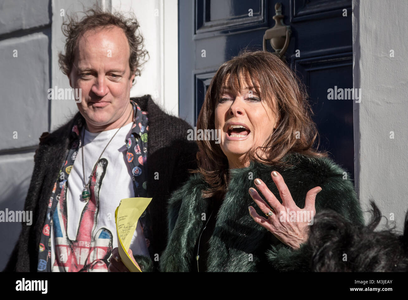 London, Großbritannien. 11. Februar 2018. Eine blaue Plakette zum Gedenken an Diana Dors ist ihre ehemalige Heimat auf Burnsall Straße in Chelsea vorgestellt. Credit: Guy Corbishley/Alamy leben Nachrichten Stockfoto