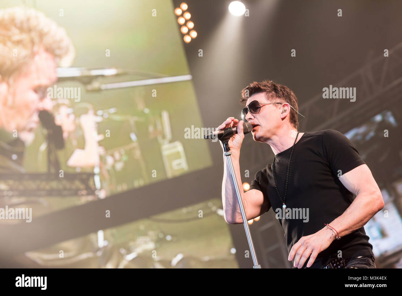 Die norwegische Pop-Rock-Band a-ha Rockte am Samstag (23.04.2016) sterben Festhalle Frankfurt. Stockfoto