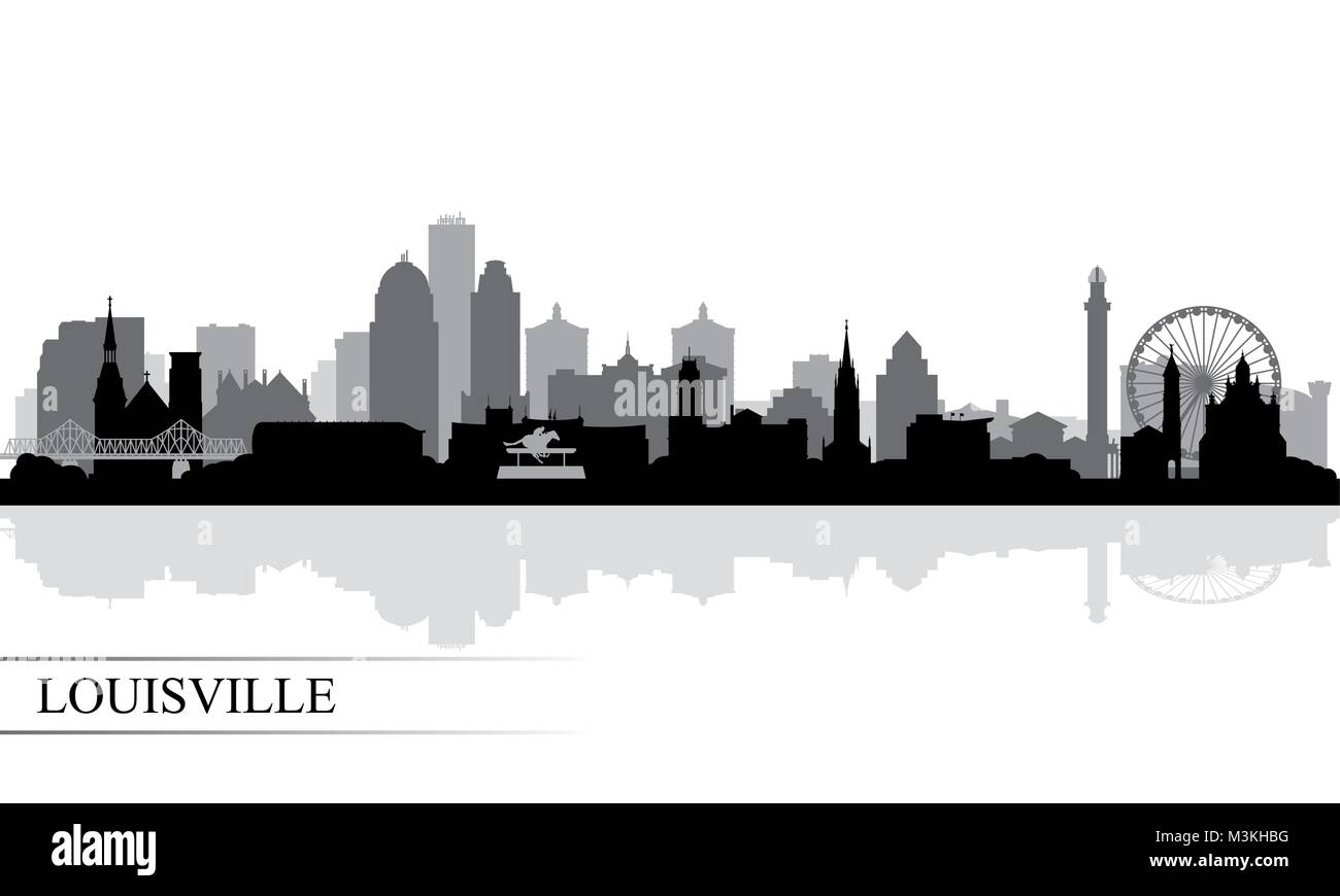 Louisville Skyline der Stadt Silhouette Hintergrund, Vector Illustration Stock Vektor