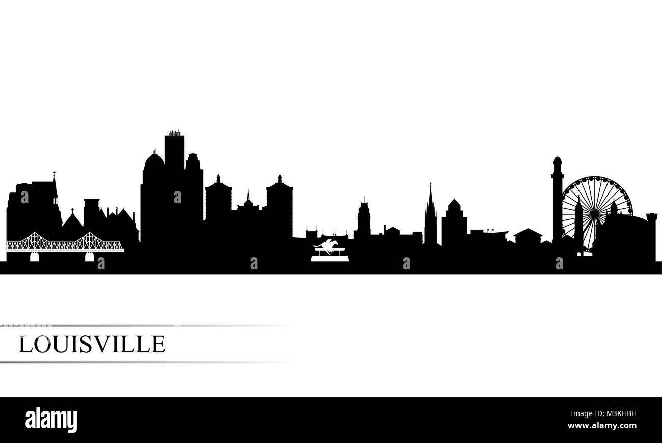 Louisville Skyline der Stadt Silhouette Hintergrund, Vector Illustration Stock Vektor