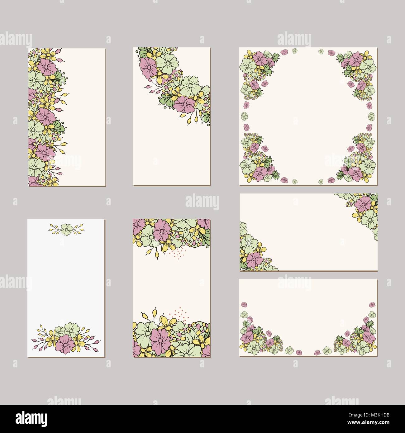 Satz Von Blume Ornament Hochzeitskonzept Kunst Traditionelle Zeitschrift Buch Poster Abstract Element Vektor Layout Dekorative Grusskarte Oder Einladung Design Ethnie Stock Vektorgrafik Alamy