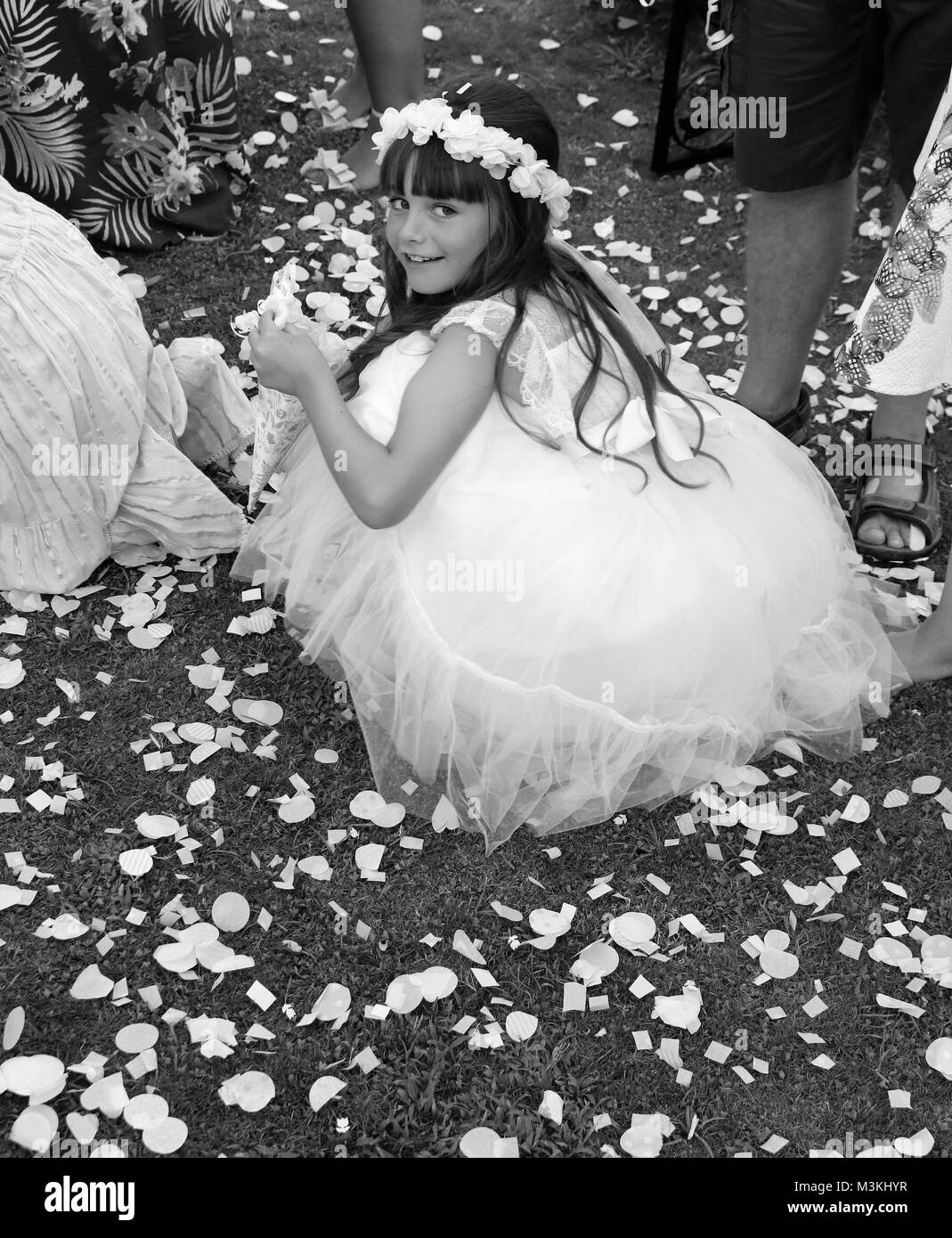 Eine unbekannte Schöne junge Mädchen bei einer Hochzeit in der Türkei im Sommer 4. August 2017 Stockfoto