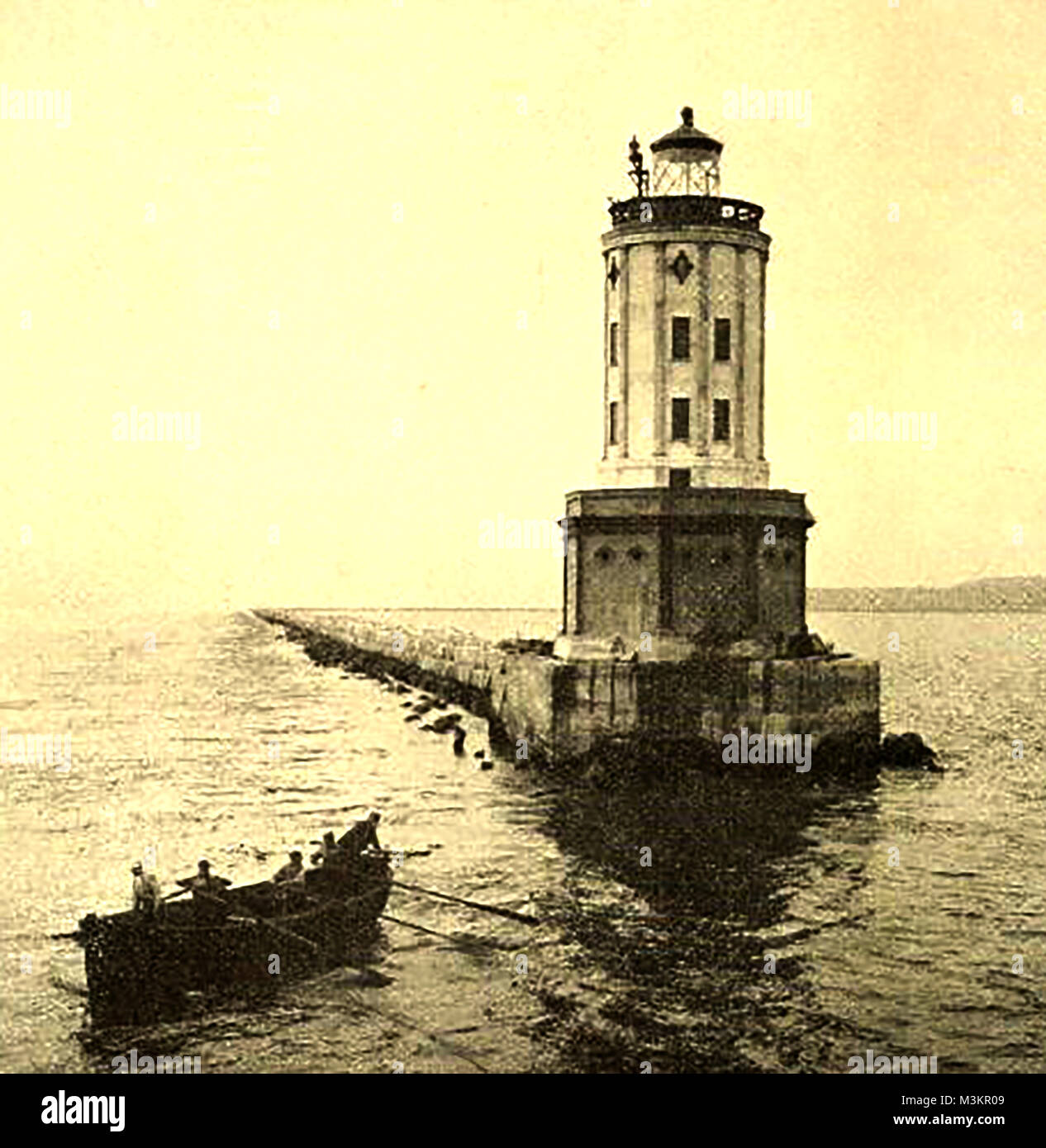 Alte amerikanische Leuchttürme, Licht Stationen und Navigationshilfen - Los Angeles Harbor Leuchtturm/light Station, Kalifornien, USA 1923 Stockfoto